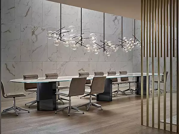 Ovaler Tisch aus Holz und Glas für Besprechungen Gallotti&Radice AKIM SYSTEM Fabrik Gallotti & Radice aus Italien. Foto №3