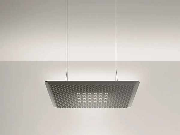 Hängende Akustikpaneel Pendelleuchte aus Stoff Artemide Eggboard Matrix 800x800 Fabrik Artemide aus Italien. Foto №1