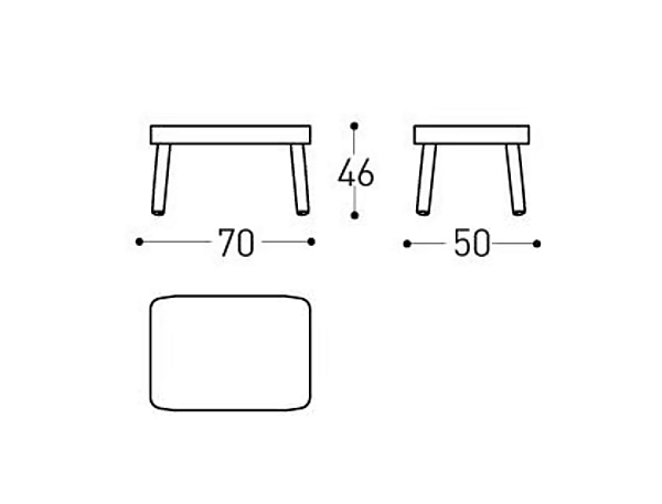 Rechteckiger Gartenfußhocker aus Stoff VARASCHIN EMMA 23654 Fabrik VARASCHIN aus Italien. Foto №9
