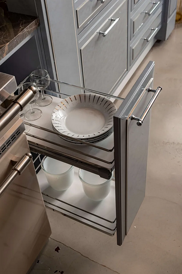 Eukalyptus Küche mit Griffen und Insel Essenza Numero5 Martini Interiors Fabrik MARTINI INTERIORS aus Italien. Foto №7