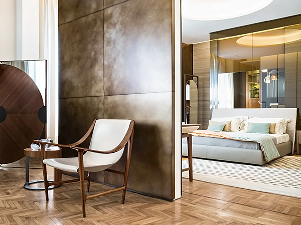 Walnuss Armchair mit Armlehnen Swing GIORGETTI 69960 Fabrik GIORGETTI aus Italien. Foto №3