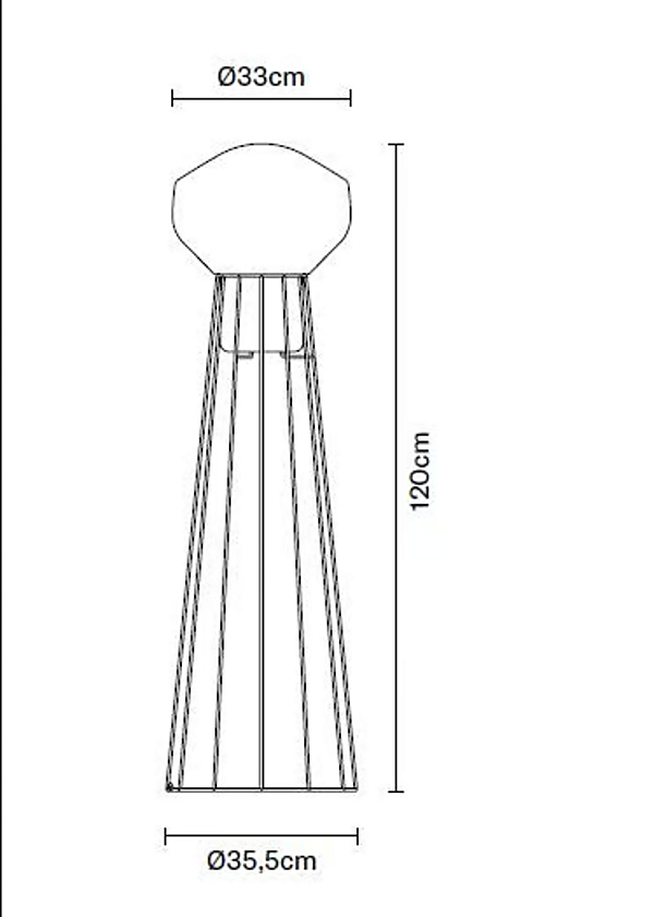 Stehlampe aus geblasenem Glas Fabbian Aerostat Fabrik Fabbian aus Italien. Foto №11