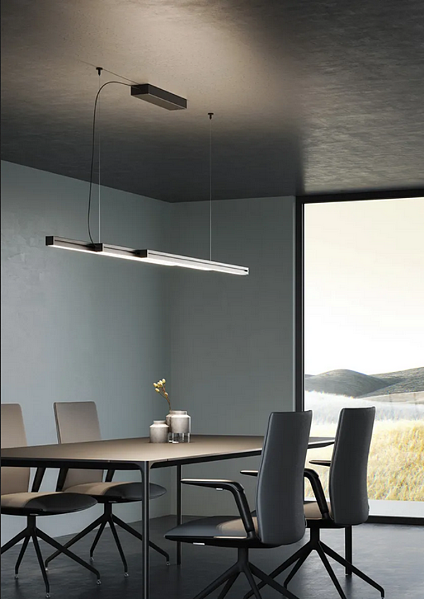 Pendelleuchte aus anodisiertem Aluminium LED Fabbian Glide Fabrik Fabbian aus Italien. Foto №7