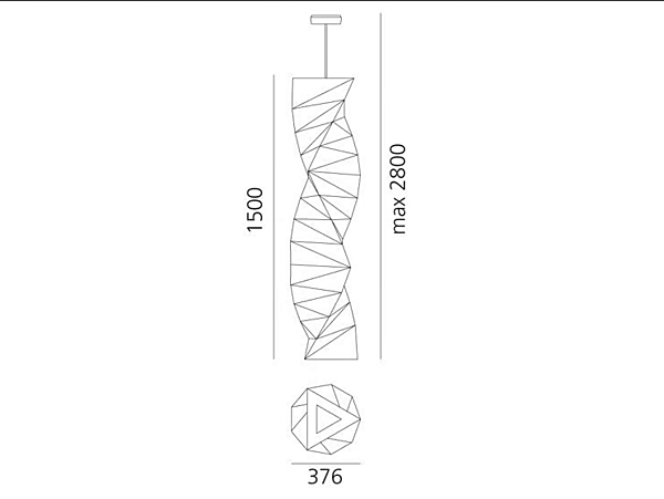 Pendelleuchte aus recyceltem Material Artemide Tatsuno Otoshigo 1696010A Fabrik Artemide aus Italien. Foto №3