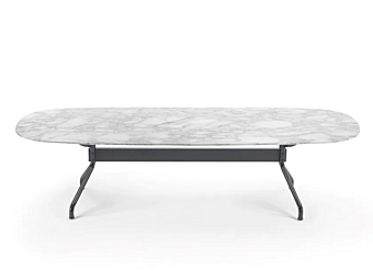 Edelstahl Esstisch mit Marmorplatte FLEXFORM Academy 2A186, 2A187 Edelstahl Esstisch mit Marmorplatte FLEXFORM Academy 2A186, 2A187 Fabrik FLEXFORM aus Italien