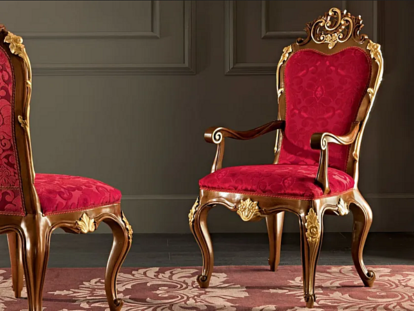 Polsterstuhl mit Armlehnen aus Stoff Modenese Luxury Interiors 11501 Fabrik MODENESE GASTONE aus Italien. Foto №2