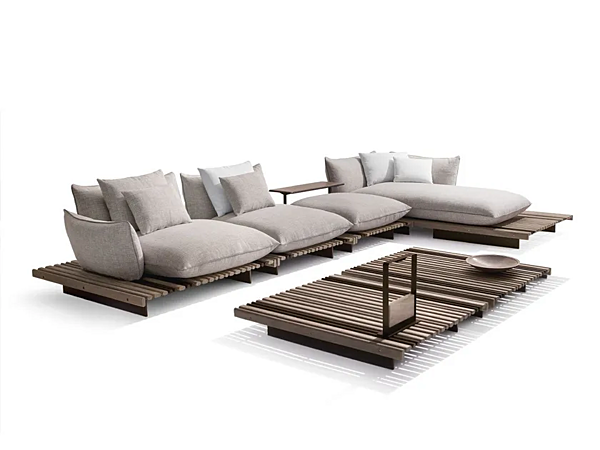 Eckmodulares Gartensofa mit gepolsterter Rückenlehne GIORGETTI APSARA Fabrik GIORGETTI aus Italien. Foto №1
