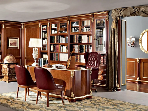 Rechteckiger Schreibtisch aus Holz mit Schubladen Modenese Luxury Interiors 13302 Fabrik MODENESE GASTONE aus Italien. Foto №4