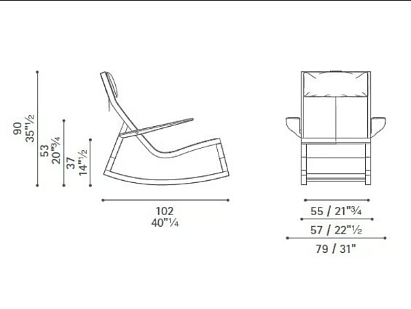 Schaukelstuhl aus Leder DON DO POLTRONA FRAU Fabrik POLTRONA FRAU aus Italien. Foto №7