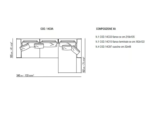 Ecksofa aus Leder mit 3 Sitzen FLEXFORM Lifesteel Fabrik FLEXFORM aus Italien. Foto №2