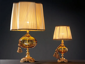 Tischlampe aus Metall mit Stoffschirm Euroluce Lampadari Teseo LG1 LP1