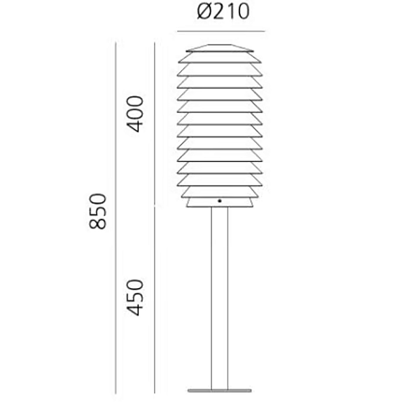 Aluminium Bollard Light Slicing Artemide T250210 Fabrik Artemide aus Italien. Foto №8