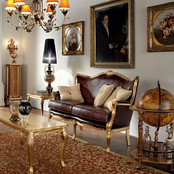 Zweisitzer Ledersofa Modenese Luxury Interiors 12425 Fabrik MODENESE GASTONE aus Italien. Foto №2