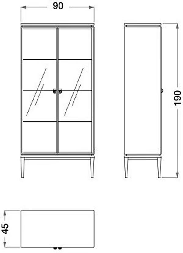 Vitrine aus Walnuss und Glas mit integrierter Beleuchtung Dragonfly CPRN HOMOOD D627 Fabrik CPRN HOMOOD aus Italien. Foto №4