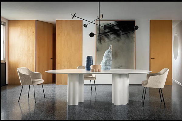 Ovaler Tisch mit Polyurethanbasis und lackierter MDF-Oberfläche Teatro Magico Saba Fabrik SABA aus Italien. Foto №3