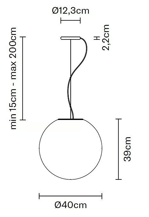 Glas Pendelleuchte Fabbian Lumi Sfera Fabrik Fabbian aus Italien. Foto №12