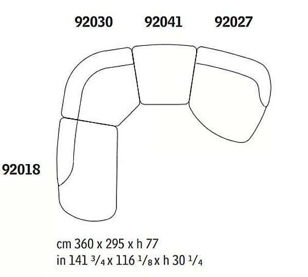 Ecksofa aus Stoff mit weicher Rückenlehne GIORGETTI VESPER Fabrik GIORGETTI aus Italien. Foto №8
