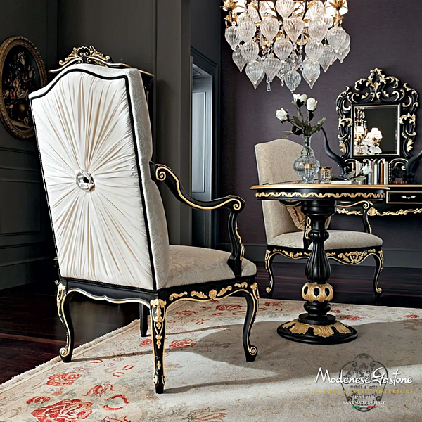 Sessel mit Armlehnen aus Stoff Modenese Luxury Interiors 12434 Fabrik MODENESE GASTONE aus Italien. Foto №2