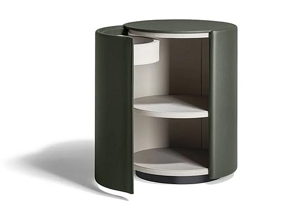 Runder Nachttisch aus Leder POLTRONA FRAU Stock N Roll Fabrik POLTRONA FRAU aus Italien. Foto №2