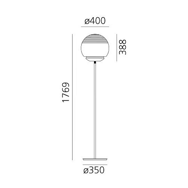 Stehlampe aus Glas und Messing Artemide Vitruvio 1262010A, 1262030A Fabrik Artemide aus Italien. Foto №6