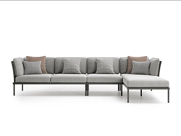 Modulares Gartensofa mit Stoffbezug und Chaiselongue Atmosphera Flash Fabrik ATMOSPHERA aus Italien. Foto №1