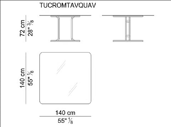 Quadratischer Tisch aus Glas und Stahl Tucroma i 4 Mariani Fabrik i 4 Mariani aus Italien. Foto №5