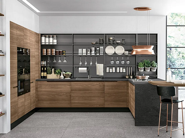 Fitted Küche mit Insel LUNA LUBE CUCINE Fabrik LUBE CUCINE aus Italien. Foto №1