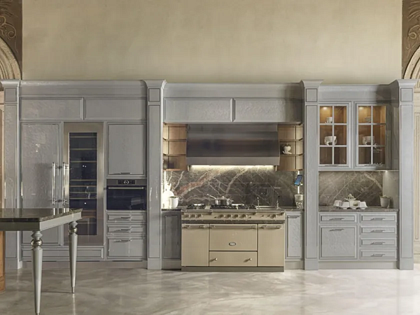 Eukalyptus Küche mit Griffen und Insel Essenza Numero5 Martini Interiors Fabrik MARTINI INTERIORS aus Italien. Foto №1