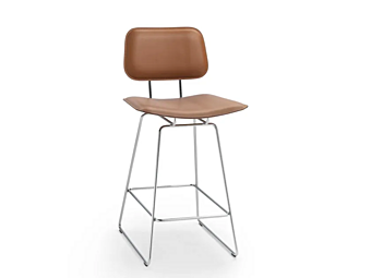Hocker aus hochwertigem gegerbtem Leder mit Rückenlehne FLEXFORM ECHOES S H Hocker aus hochwertigem gegerbtem Leder mit Rückenlehne FLEXFORM ECHOES S H Fabrik FLEXFORM aus Italien