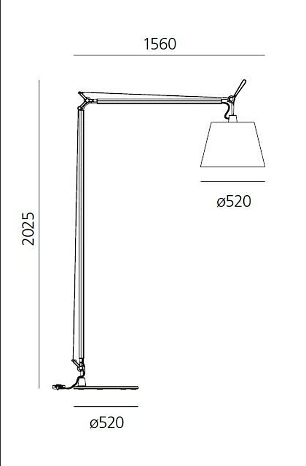 LED Stehlampe mit Schwenkarm aus Aluminium Artemide Tolomeo Maxi 0510010A Fabrik Artemide aus Italien. Foto №5