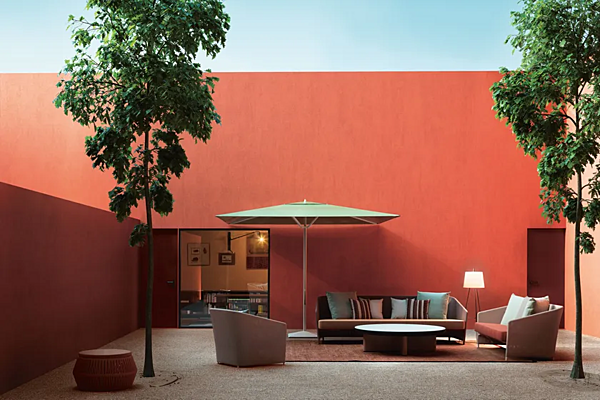 Zweisitzer Gartensofa aus Aluminium mit gepolsterter Rückenlehne KETTAL BITTA LOUNGE Fabrik KETTAL aus Italien. Foto №3