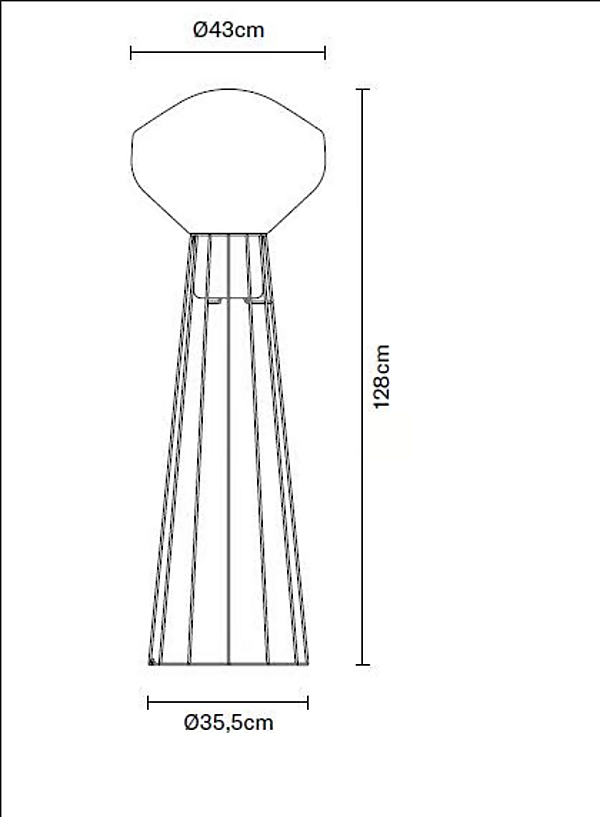 Stehlampe aus geblasenem Glas Fabbian Aerostat Fabrik Fabbian aus Italien. Foto №10