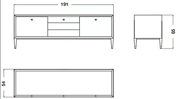 TV-Schrank aus Marmor und Holz Eclipse CPRN HOMOOD E219 Fabrik CPRN HOMOOD aus Italien. Foto №2