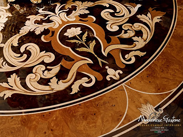 Runder Tisch aus Massivholz für das Wohnzimmer Modenese Luxury Interiors 12142 Fabrik MODENESE GASTONE aus Italien. Foto №2