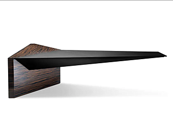 L-förmiger Schreibtisch aus Holz und Leder Euclideo I 4 Mariani