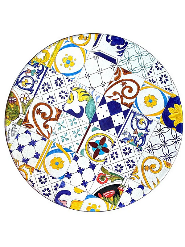 Garten Tisch aus Lavastein Patchwork L_Antica Deruta TLC/PATCH Fabrik L'Antica Deruta aus Italien. Foto №2