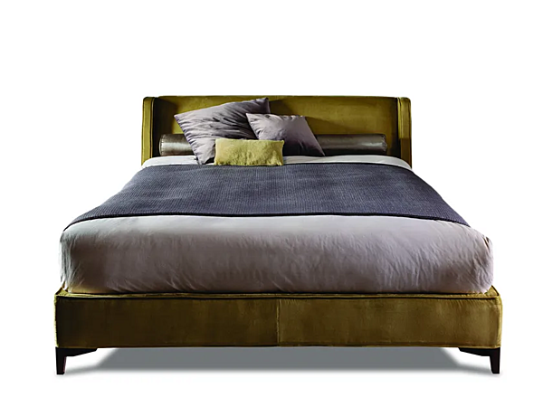 Queensize Bett mit gepolstertem Kopfteil aus Stoff oder Leder VIBIEFFE 5000 Fabrik VIBIEFFE aus Italien. Foto №1