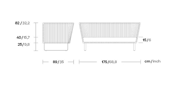 Zweisitzer Gartensofa aus Stoff KETTAL Bitta Fabrik KETTAL aus Italien. Foto №8