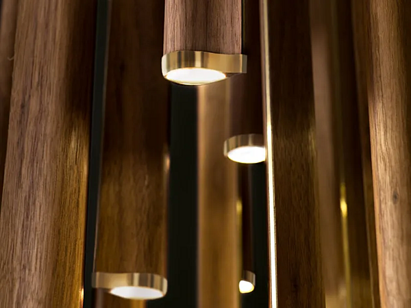Pendelleuchte aus Walnuss mit LED GIORGETTI Leaf Fabrik GIORGETTI aus Italien. Foto №3