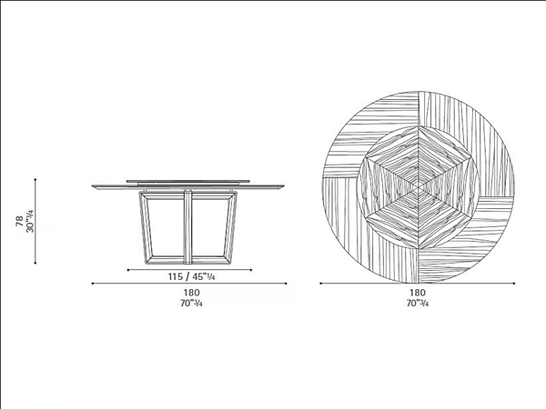 Runder Tisch mit Lazy Susan aus Holz POLTRONA FRAU Bolero Fabrik POLTRONA FRAU aus Italien. Foto №2