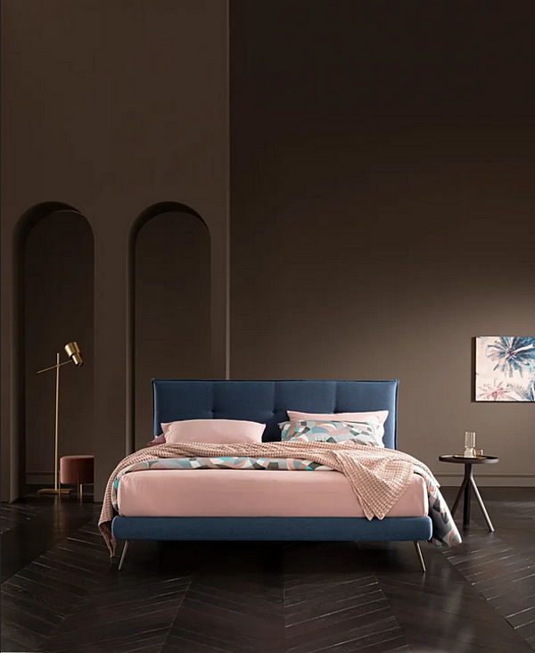 Doppeltbett mit gepolstertem Kopfteil aus Stoff Altrenotti Fabrik Altrenotti aus Italien. Foto №3