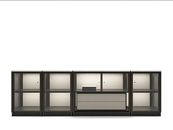 Modulares Sideboard mit integrierter Beleuchtung aus Holz GIORGETTI DOMUS