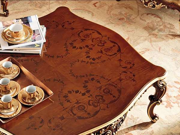 Niedriger quadratischer Couchtisch aus Massivholz Modenese Luxury Interiors 11621 Fabrik MODENESE GASTONE aus Italien. Foto №2