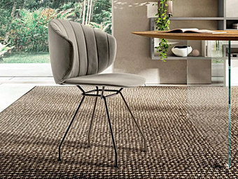 Lederstuhl mit Rüschensitz LAGO RUFFLE Fabrik LAGO aus Italien