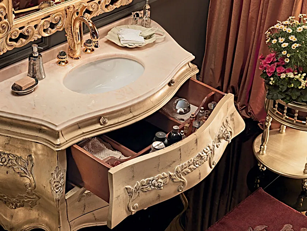 Einzelwaschtisch mit Schubladen aus Holz Modenese Luxury Interiors 11647 Fabrik MODENESE GASTONE aus Italien. Foto №3