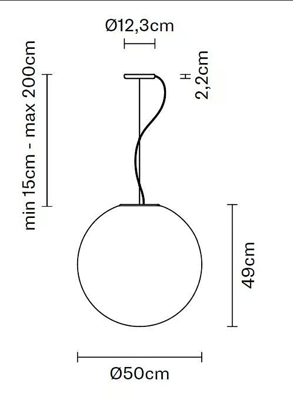 Glas Pendelleuchte Fabbian Lumi Sfera Fabrik Fabbian aus Italien. Foto №13