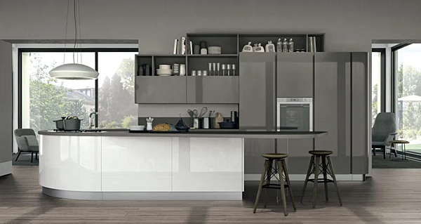 Einbauküche mit Insel Clover 01 LUBE CUCINE Fabrik LUBE CUCINE aus Italien. Foto №3