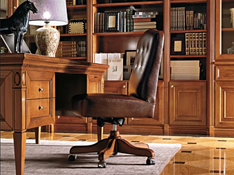 Drehbares Lederarmchair mit Rollen Martini Interiors Incontri Fabrik MARTINI INTERIORS aus Italien