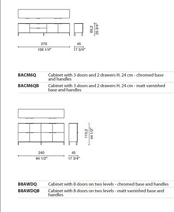 Sideboard aus Holz Cappellini Brest Giorno Fabrik Cappellini aus Italien. Foto №5