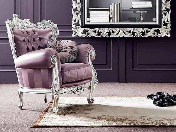 Tufted Fabric Armchair with Armrests Modenese Luxury Interiors 13411 Fabrik MODENESE GASTONE aus Italien. Foto №4